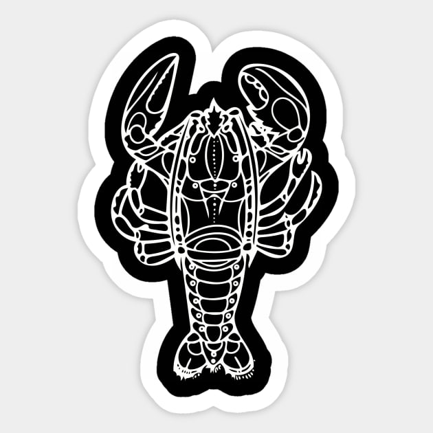 Lobster in White Sticker by LoraMaze